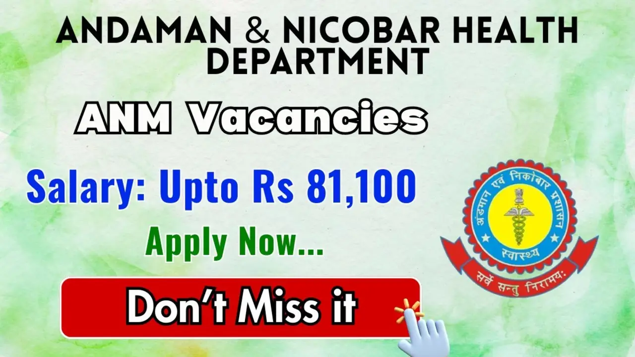 Andaman & Nicobar Health Department ANM Recruitment 2026 Official Banner