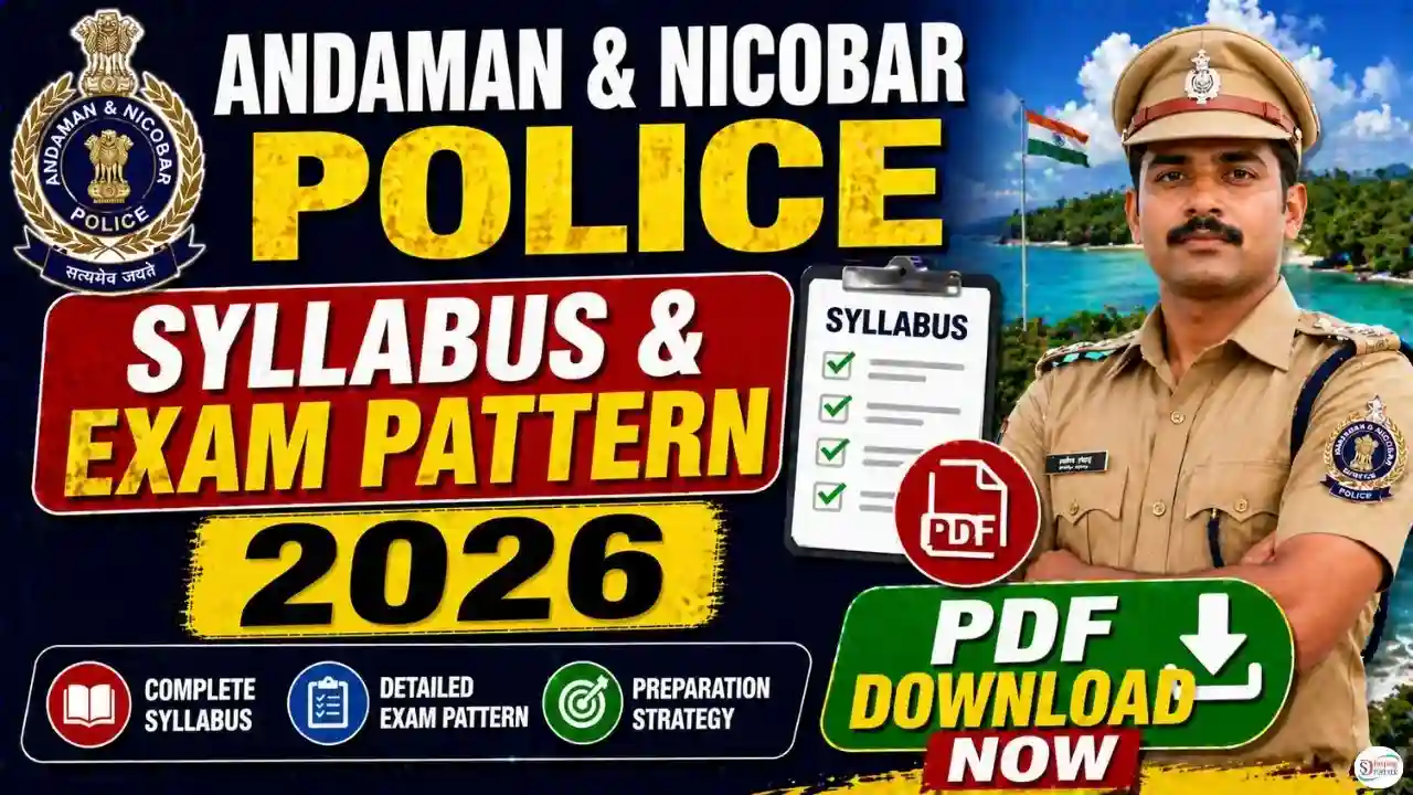Official Andaman & Nicobar Police Syllabus and Exam Pattern 2026 PDF download banner.