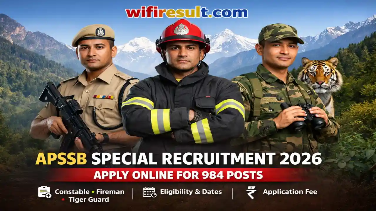 APSSB Special Recruitment Drive 2026 apply online for 984 Constable Fireman and Special Tiger Guard posts official notification