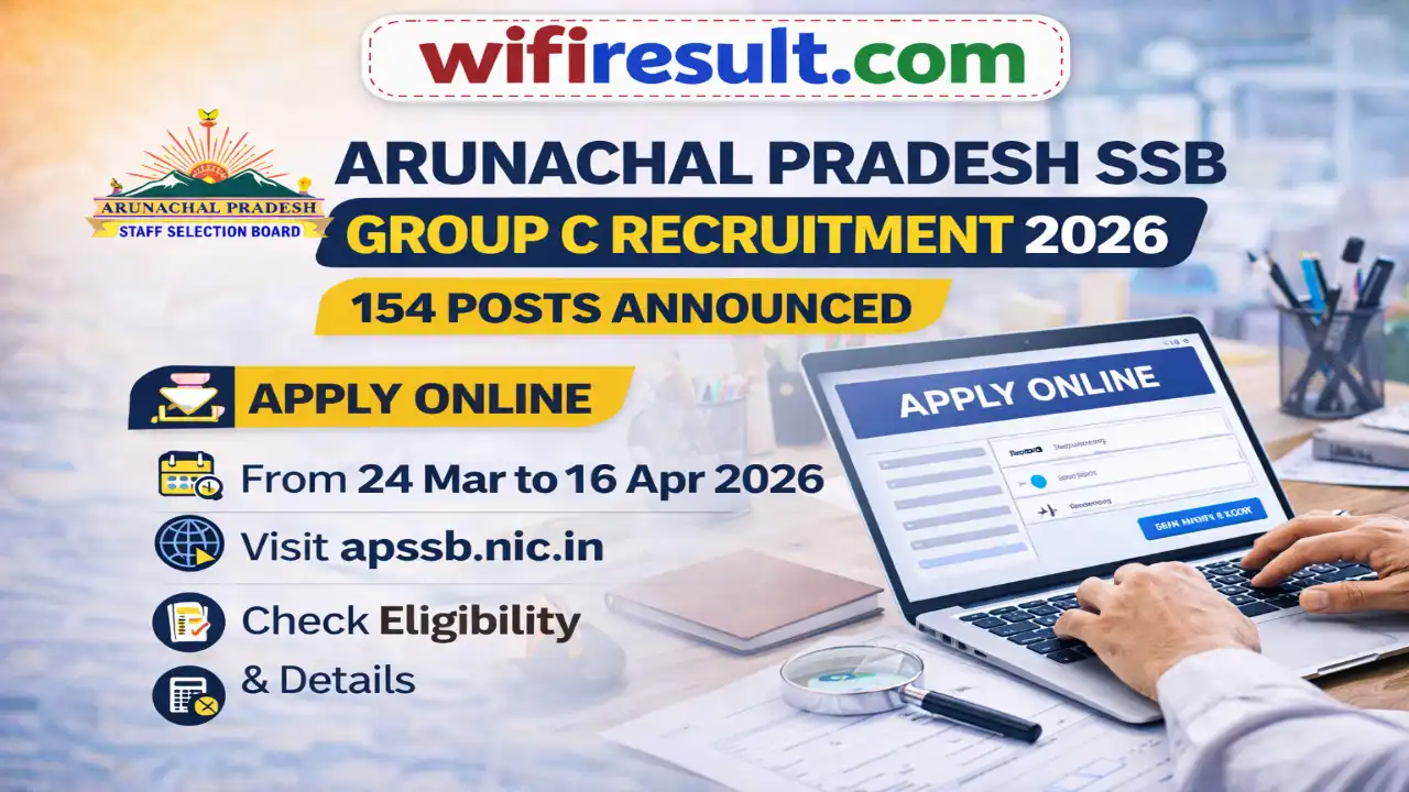 Banner for Arunachal Pradesh SSB Group C Recruitment 2026 apply online 154 posts UDC Personal Assistant