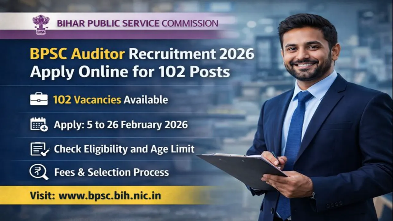 Bihar BPSC Auditor Recruitment 2026 Online Form Banner for 102 Posts