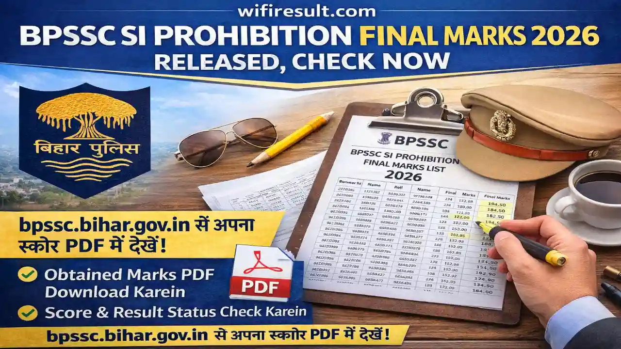 Bihar Police BPSSC SI Prohibition Final Marks Result 2026 download link bpssc.bihar.gov.in
