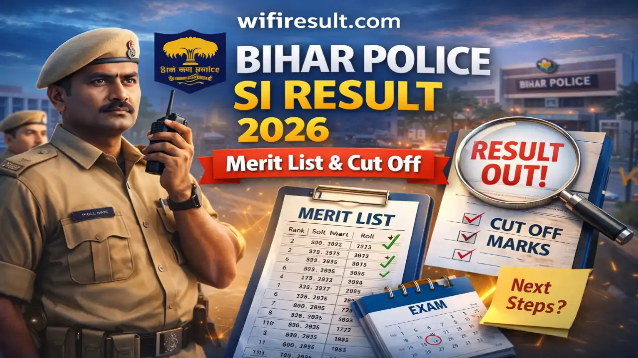Bihar Police SI Result 2026 merit list and cut off announcement