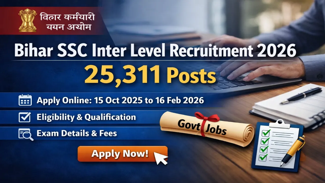 Bihar SSC Inter Level Recruitment 2026 Banner