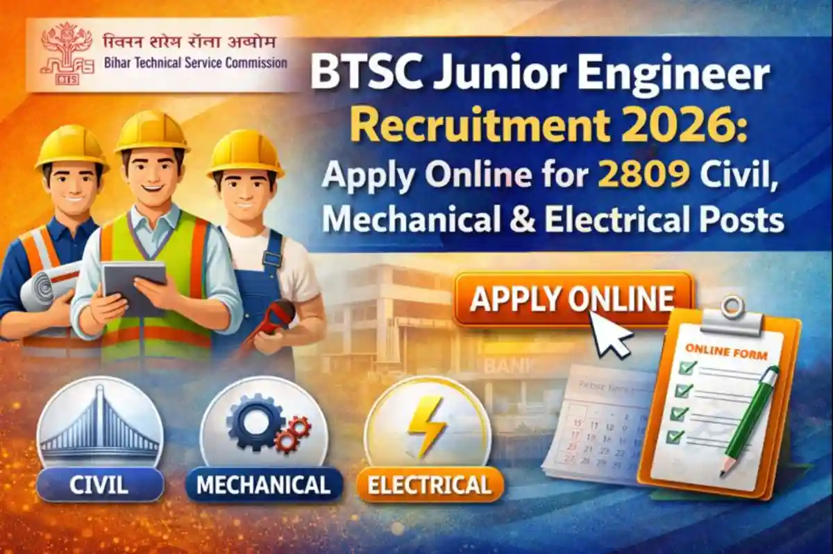 BTSC Junior Engineer Recruitment 2026 Banner - Apply for 2809 Posts