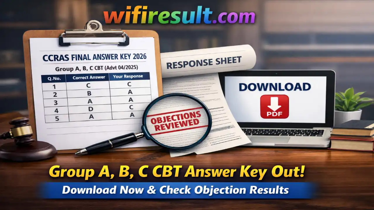 CCRAS Final Answer Key 2026 Out Download