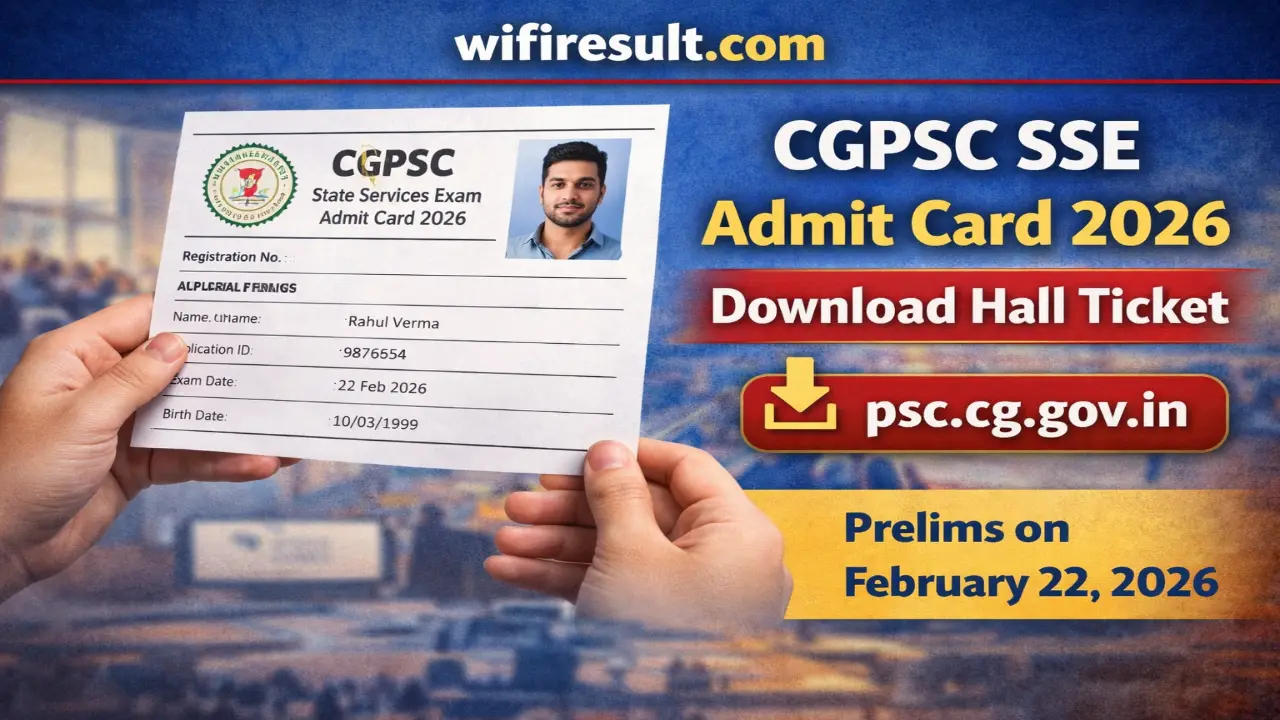CGPSC SSE Admit Card 2026 download official banner