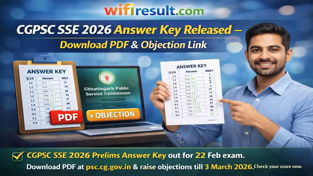 CGPSC SSE Answer Key 2026 Released Official