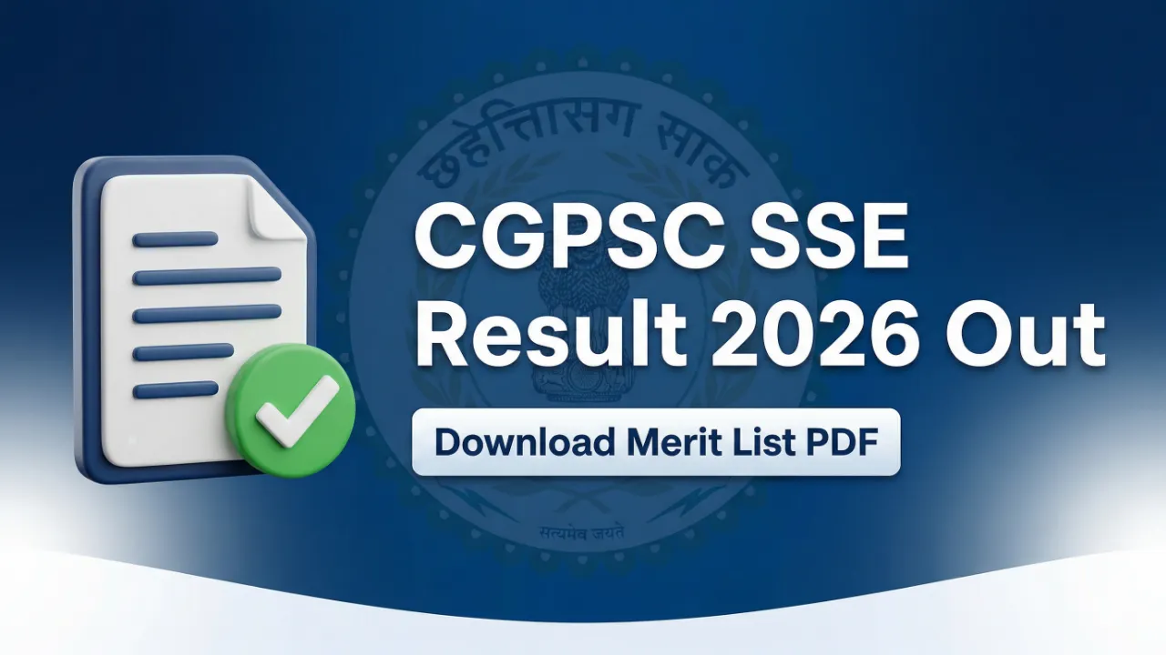 CGPSC SSE Result 2026 Prelims Merit List PDF download