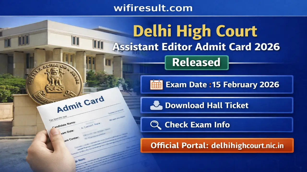 Delhi High Court Assistant Editor Admit Card 2026 download banner
