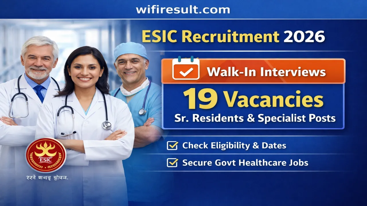 ESIC Recruitment 2026 Senior Residents Specialists Walk-in Banner