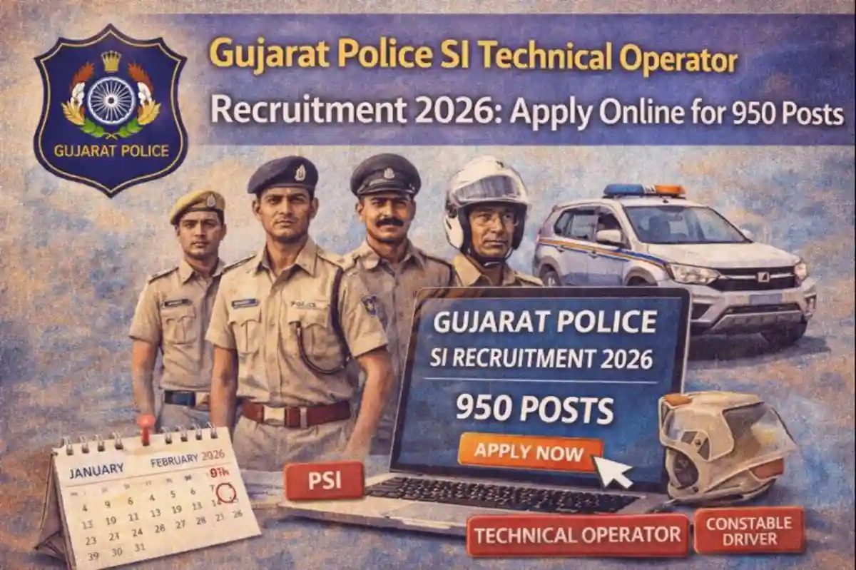 Gujarat Police SI Technical Operator Recruitment 2026 Banner - Apply Online for 950 Posts