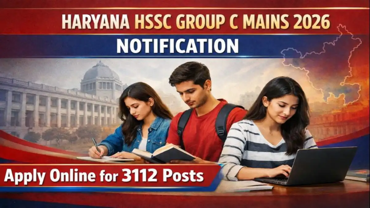 Haryana HSSC Group C Mains 2026 Notification Banner - 3112 Vacancies Apply Online