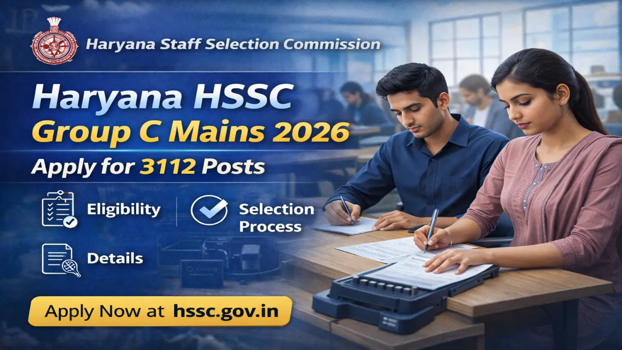 HSSC Group C Mains 2026 Recruitment Banner - 3112 Vacancies