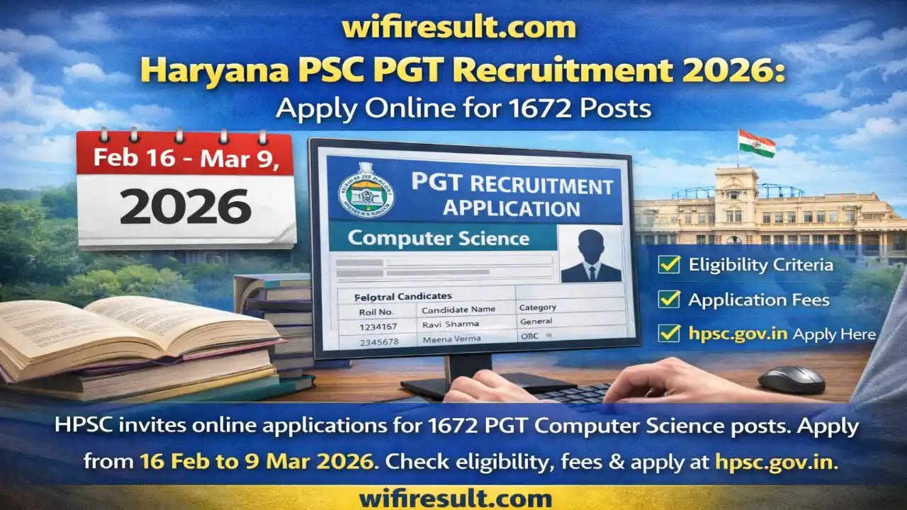 Haryana PSC PGT Recruitment 2026 Banner - Apply for 1672 Computer Science Posts