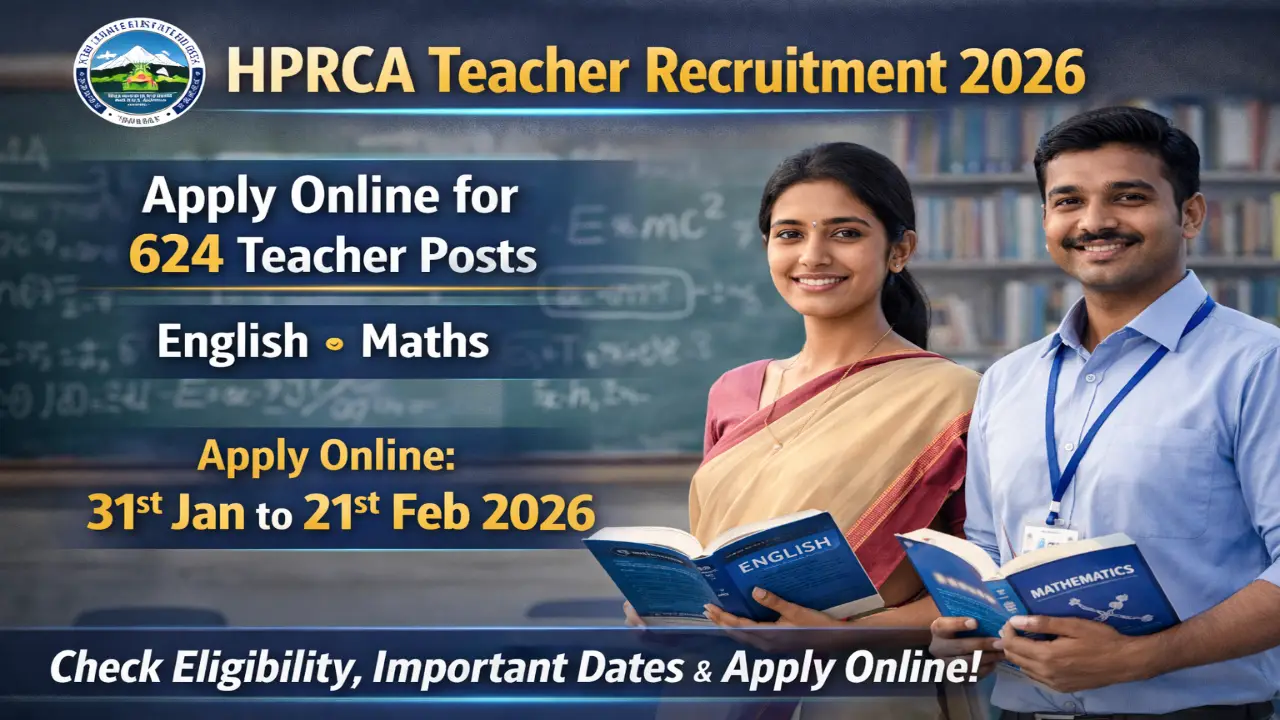 HPRCA Teacher Recruitment 2026 Banner with 624 Vacancies