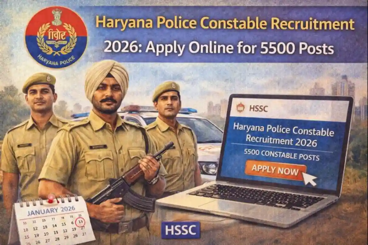 Haryana Police Constable Recruitment 2026 Banner with 5500 Vacancies