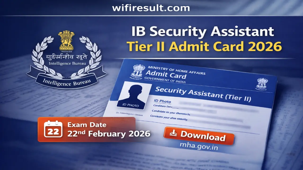 IB Security Assistant Tier II Admit Card 2026 download official banner