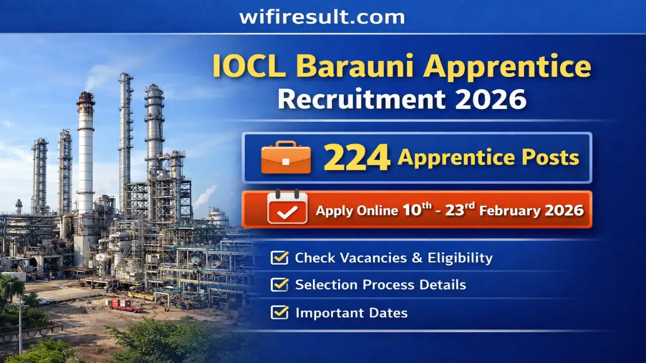 IOCL Barauni Refinery Apprentice Recruitment 2026 Banner Image