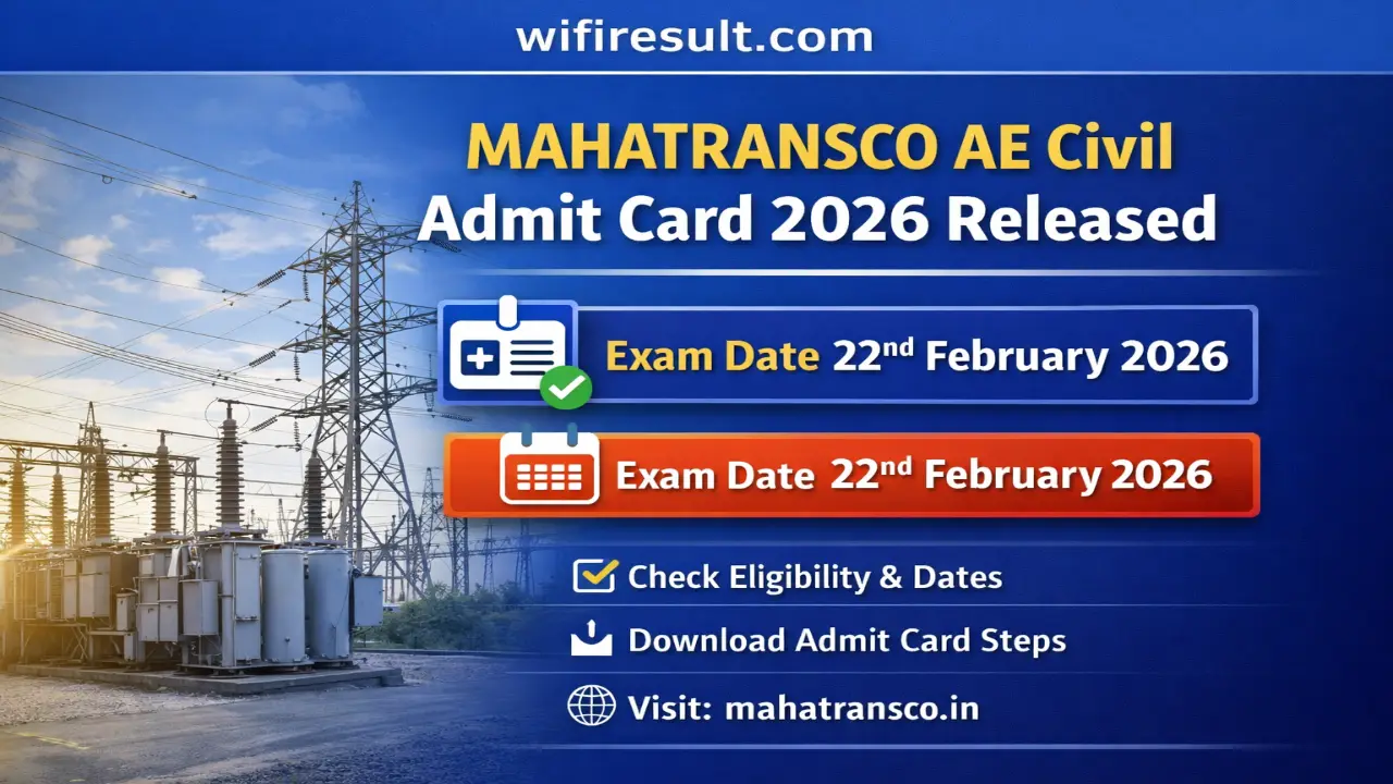 MAHATRANSCO AE Civil Exam Date 2026 Out for 134 Posts Admit Card Update