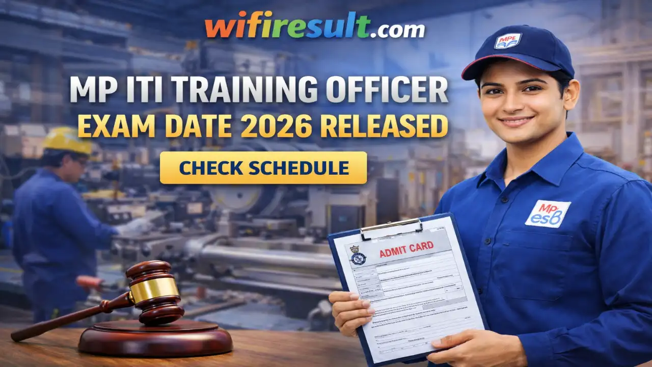 MP ITI Training Officer Exam Date 2026 Released Admit Card Download MPESB