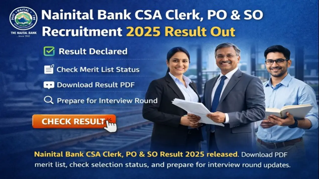 Nainital Bank CSA Clerk, PO & SO Recruitment 2025 Result Out