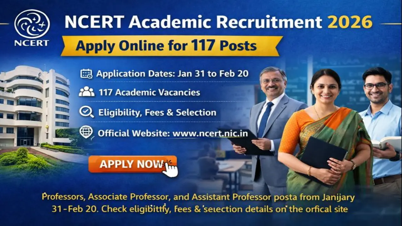 NCERT Academic Position Recruitment 2026 Banner – Apply for 117 Posts