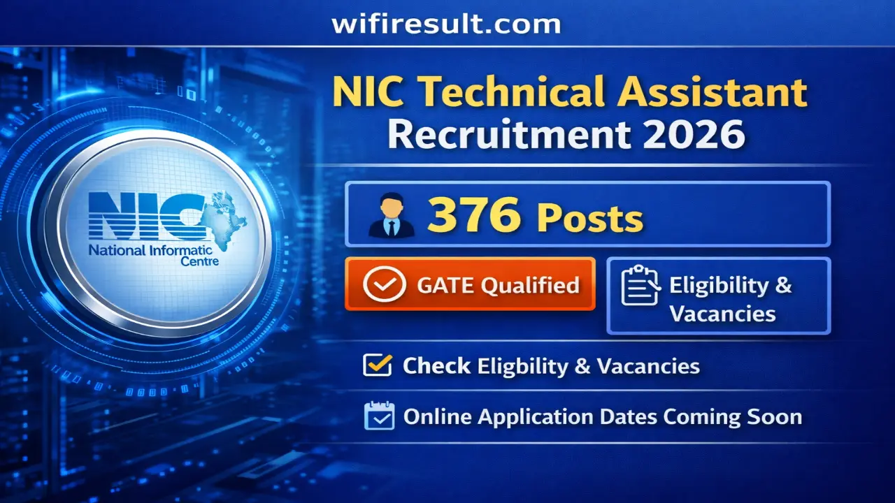 NIC Technical Assistant Recruitment 2026 Notification Banner
