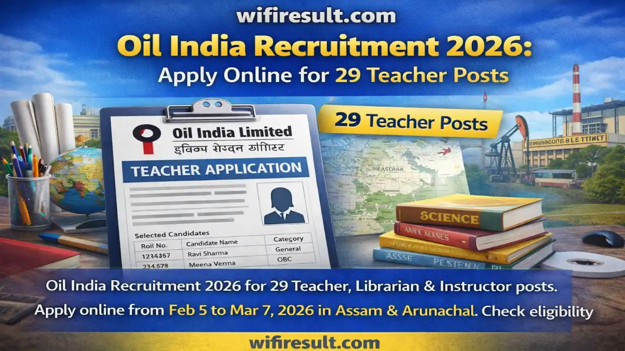 Oil India Recruitment 2026 Teacher Librarian Instructor Banner