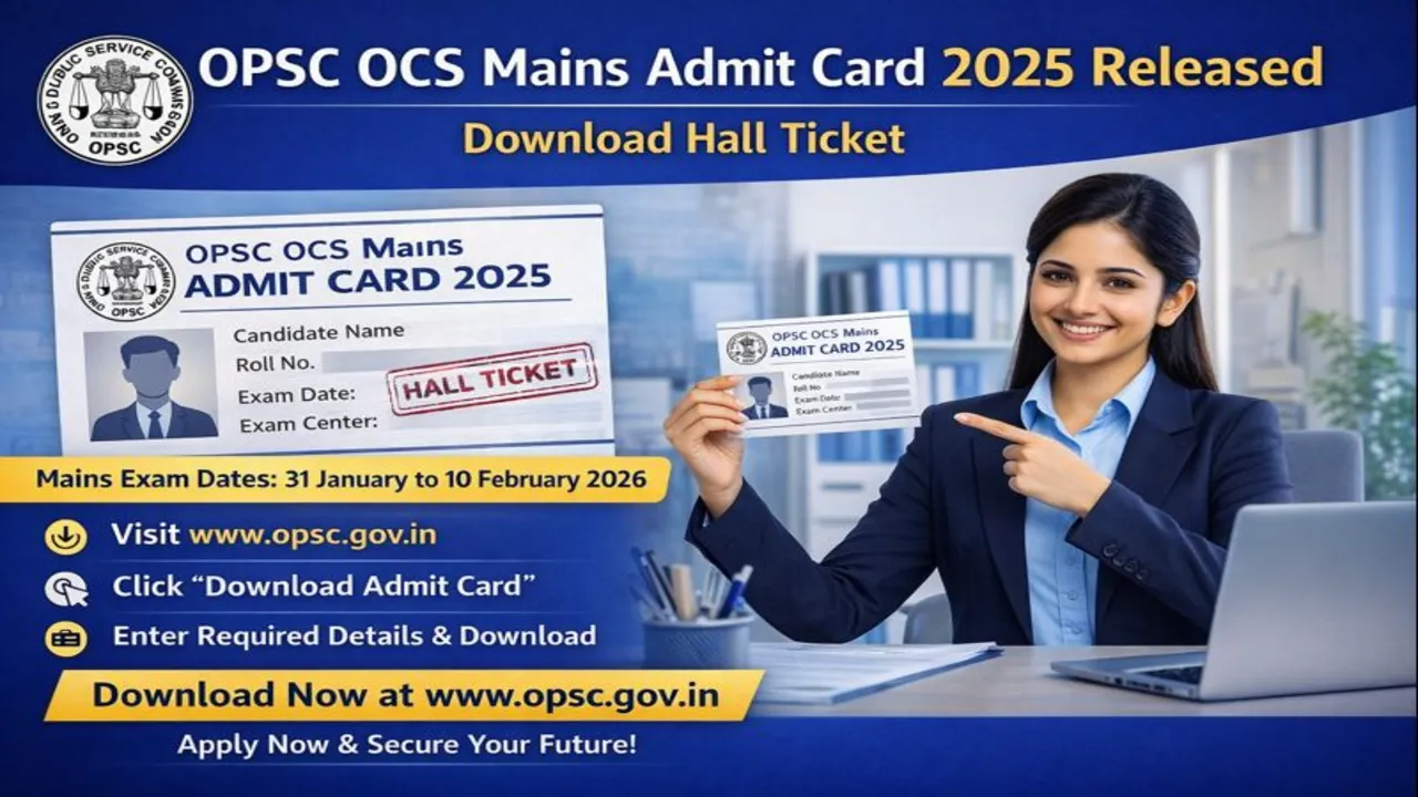 OPSC OCS Mains Admit Card 2025 Download Hall Ticket Odisha Civil Services