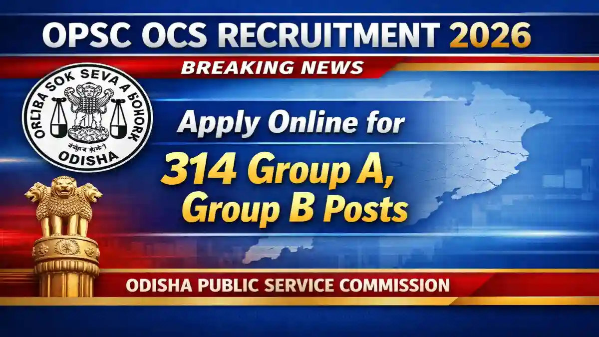 OPSC OCS Recruitment 2026 Banner - Apply Online for Group A B Posts