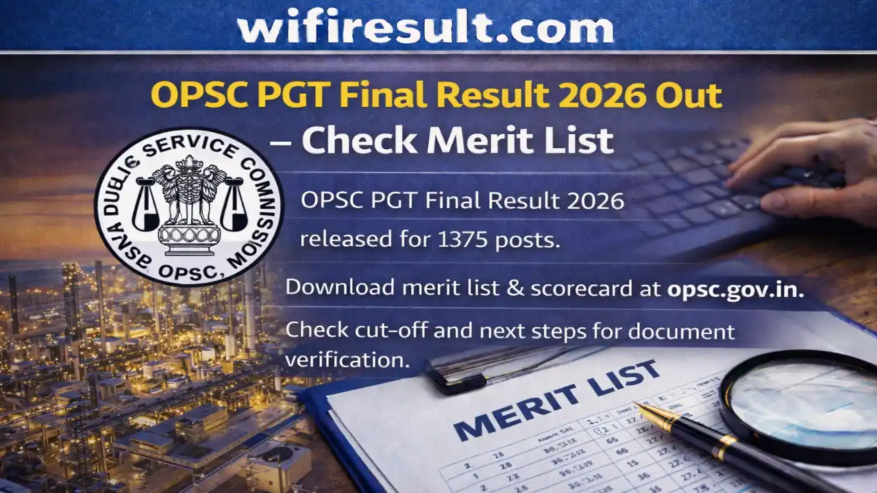 OPSC Post Graduate Teacher Final Result 2026 merit list announcement