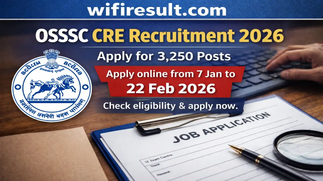 OSSSC CRE Recruitment 2026 apply online banner