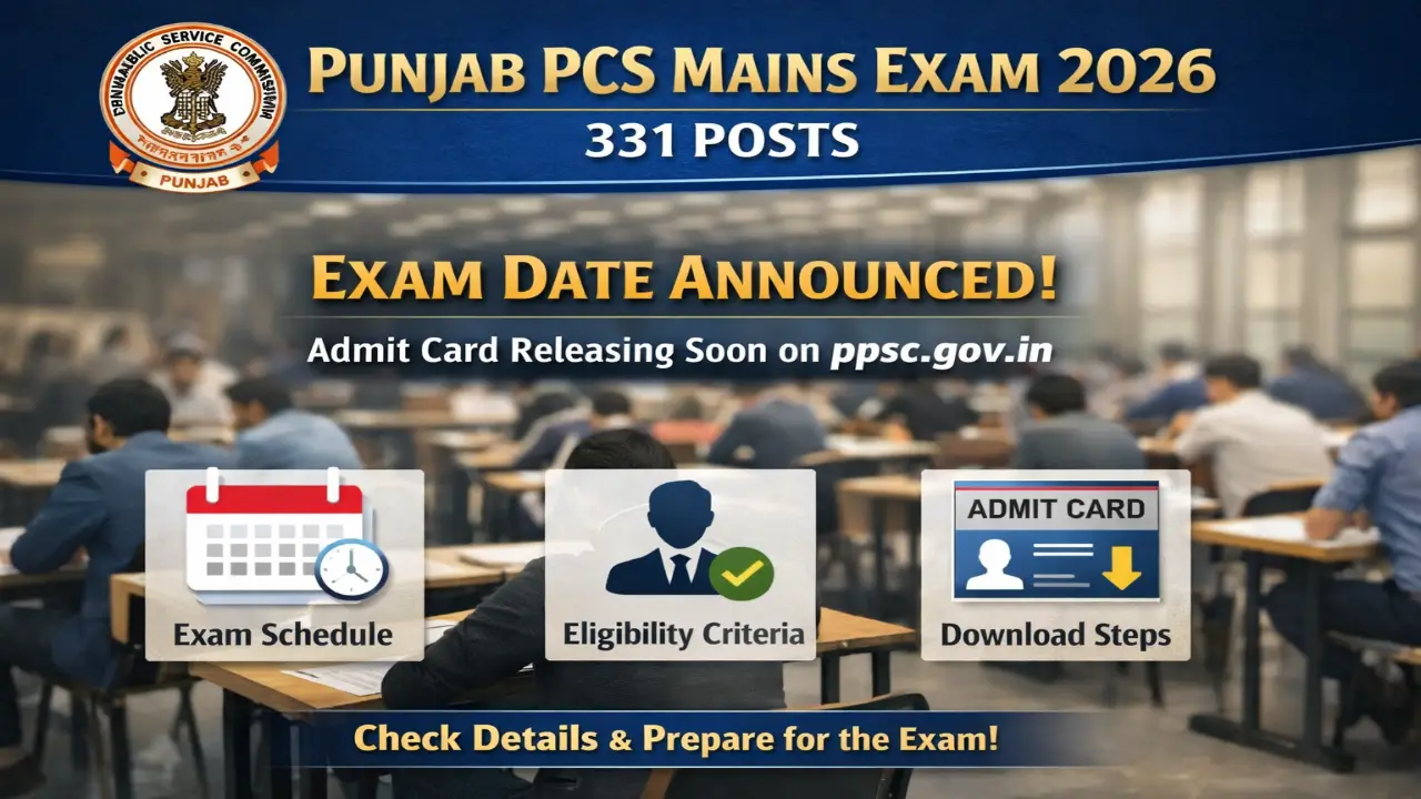 Punjab PCS Mains Exam Date 2026 Admit Card Details at ppsc.gov.in