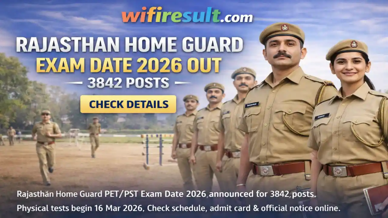 Rajasthan Home Guard PET PST Exam Date 2026 for 3842 Posts Official Announcement