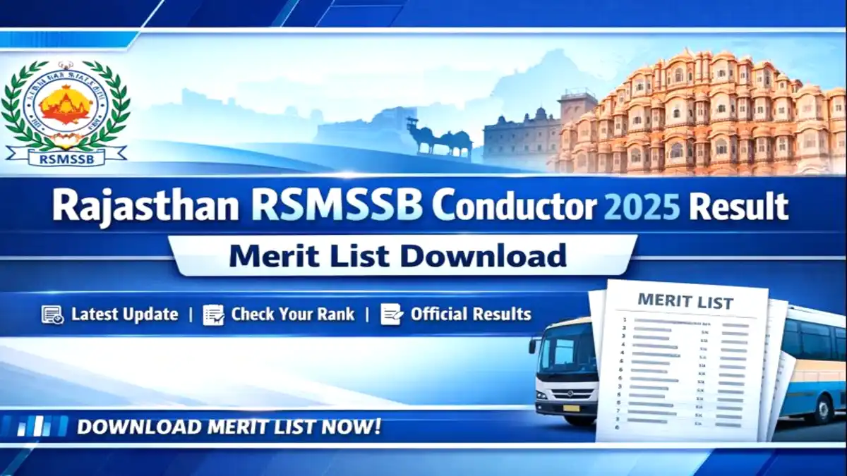Rajasthan RSMSSB Conductor 2025 Result Merit List Download