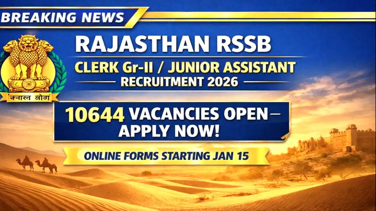 Rajasthan RSSB Clerk Gr-II Junior Assistant Recruitment 2026 Banner