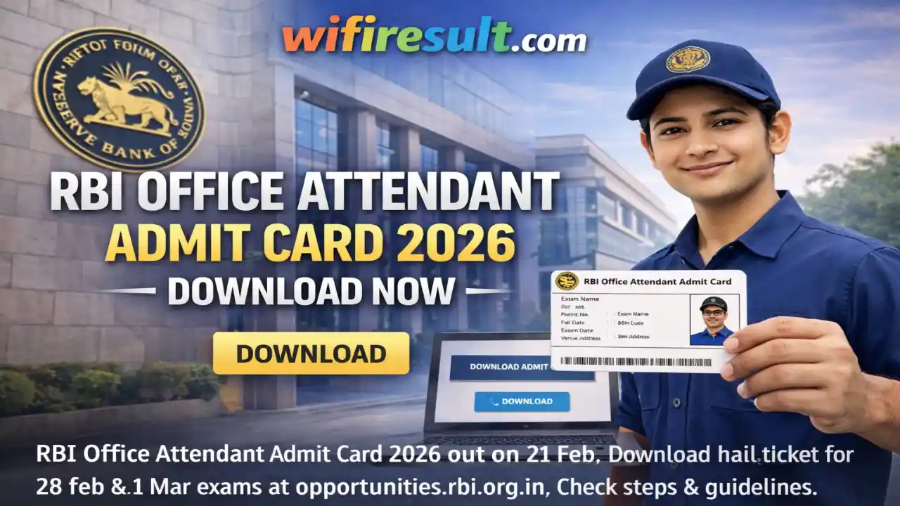 RBI Office Attendant Admit Card 2026 Download Official Hall Ticket