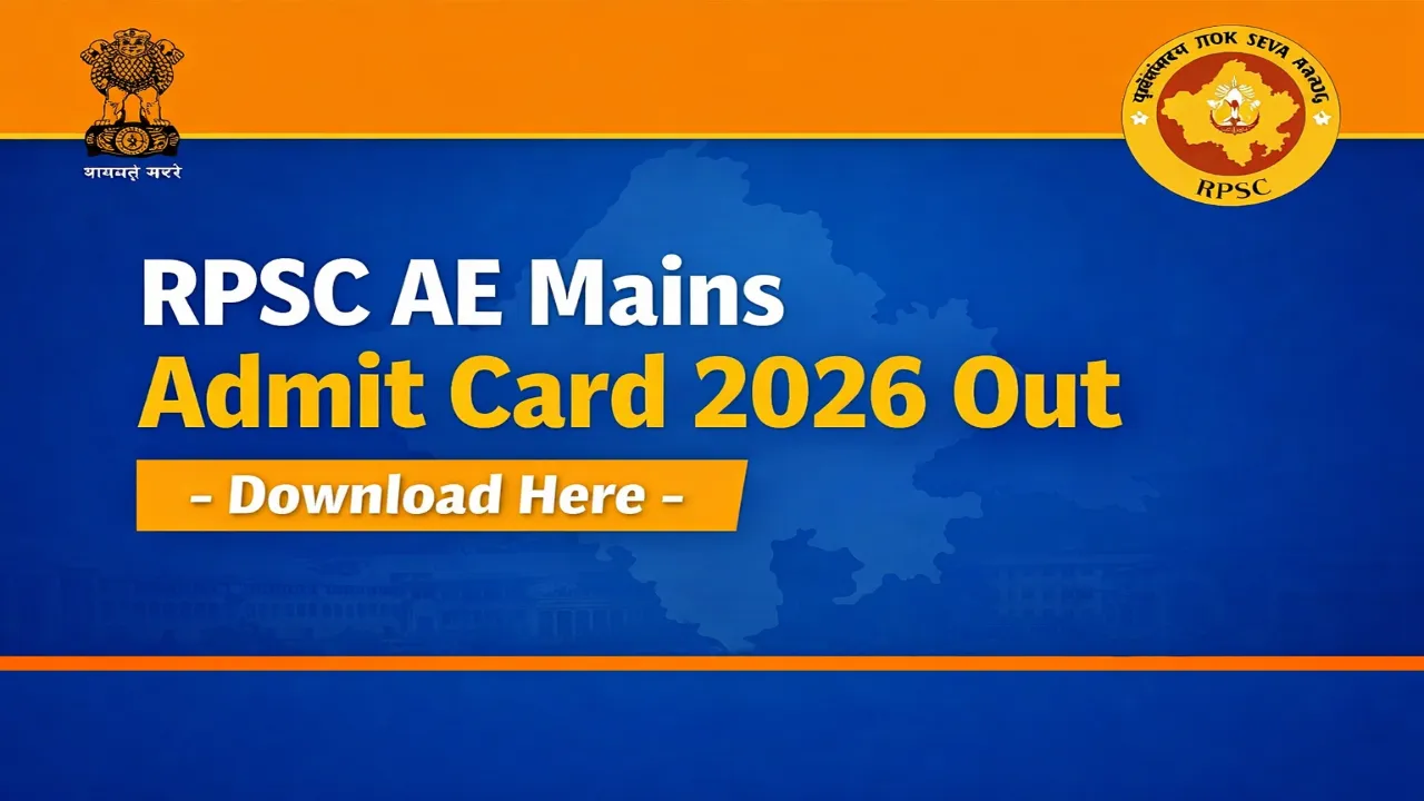 RPSC AE Mains Admit Card 2026 download official banner Rajasthan Public Service Commission