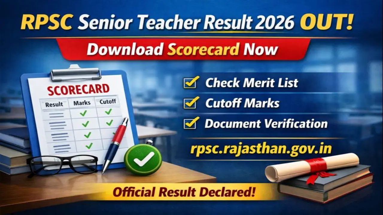 RPSC Senior Teacher Result 2026 OUT - Download Scorecard at rpsc.rajasthan.gov.in