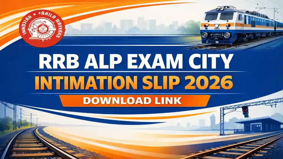 RRB ALP Exam City Intimation Slip 2026 official banner