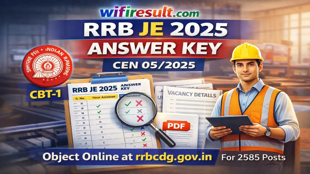 RRB JE 2025 Answer Key CEN 05/2025 Official Release Banner