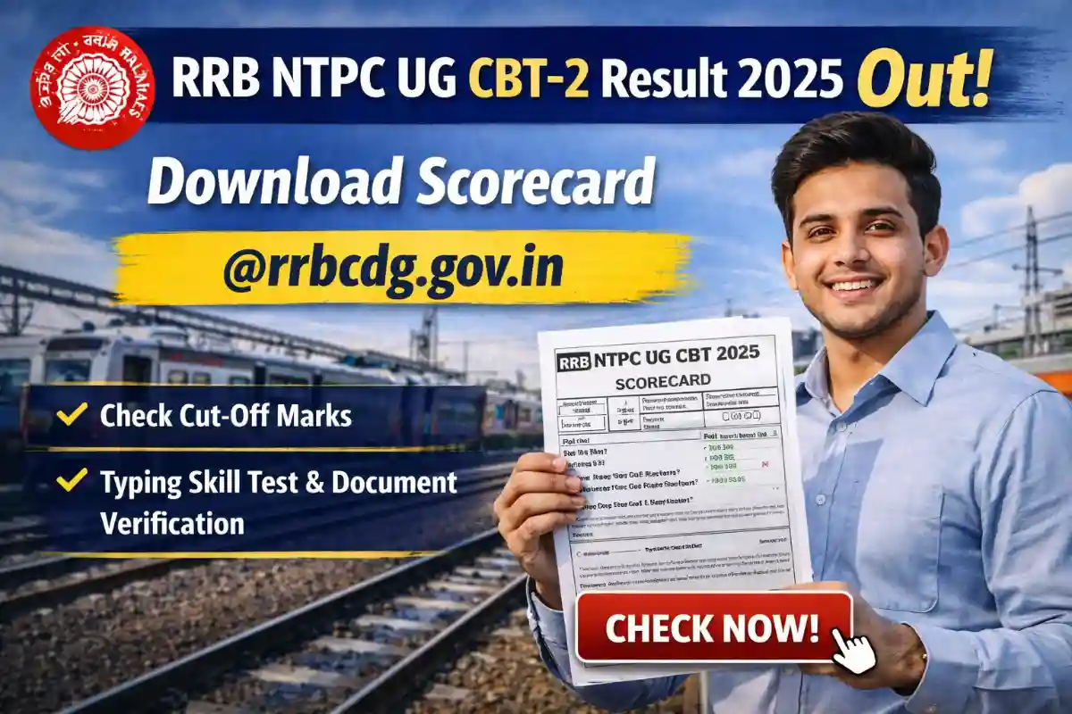 RRB NTPC UG CBT 2 Result 2025 merit list and scorecard download