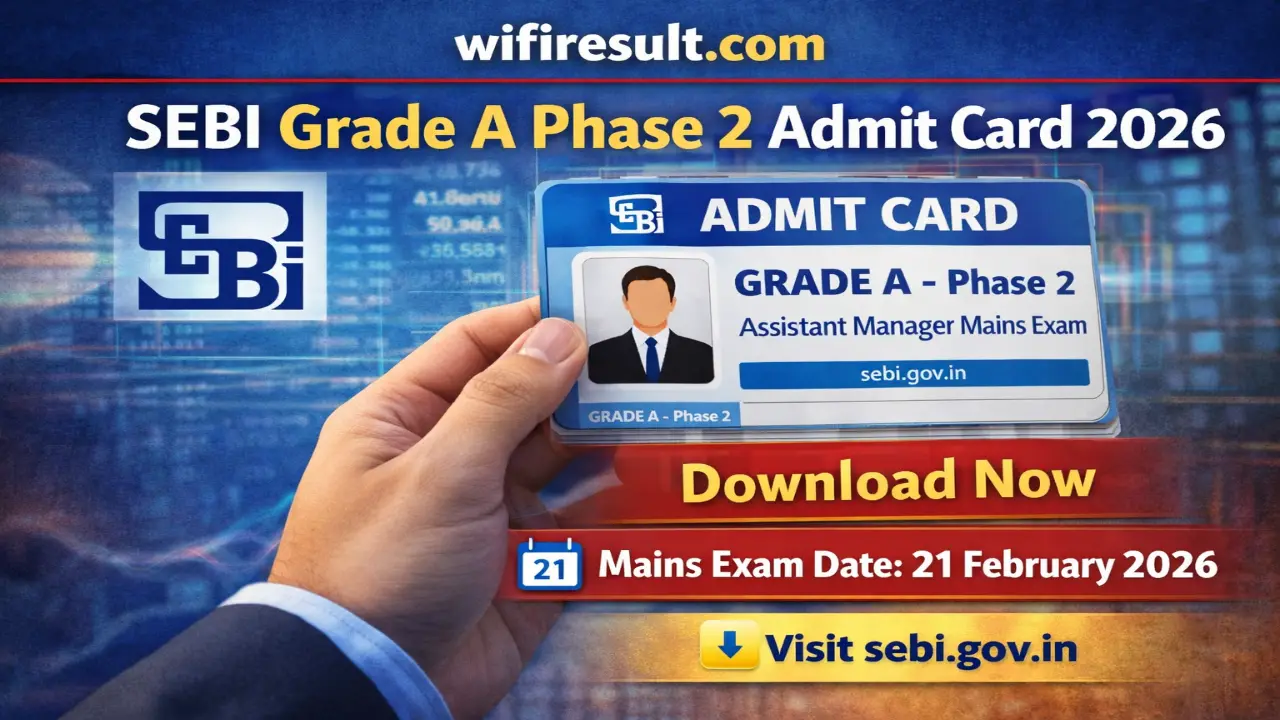 SEBI Grade A Phase 2 Admit Card 2026 official banner