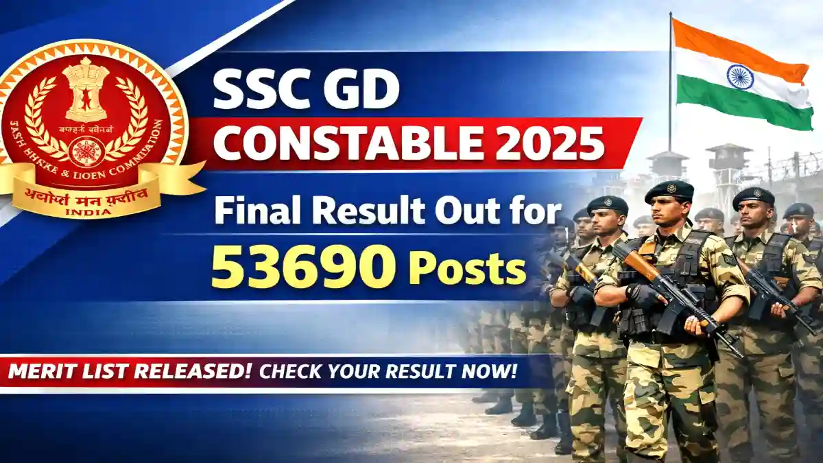 SSC GD Constable 2025 Final Result Declared for 53690 Posts – Official Merit List PDF Download