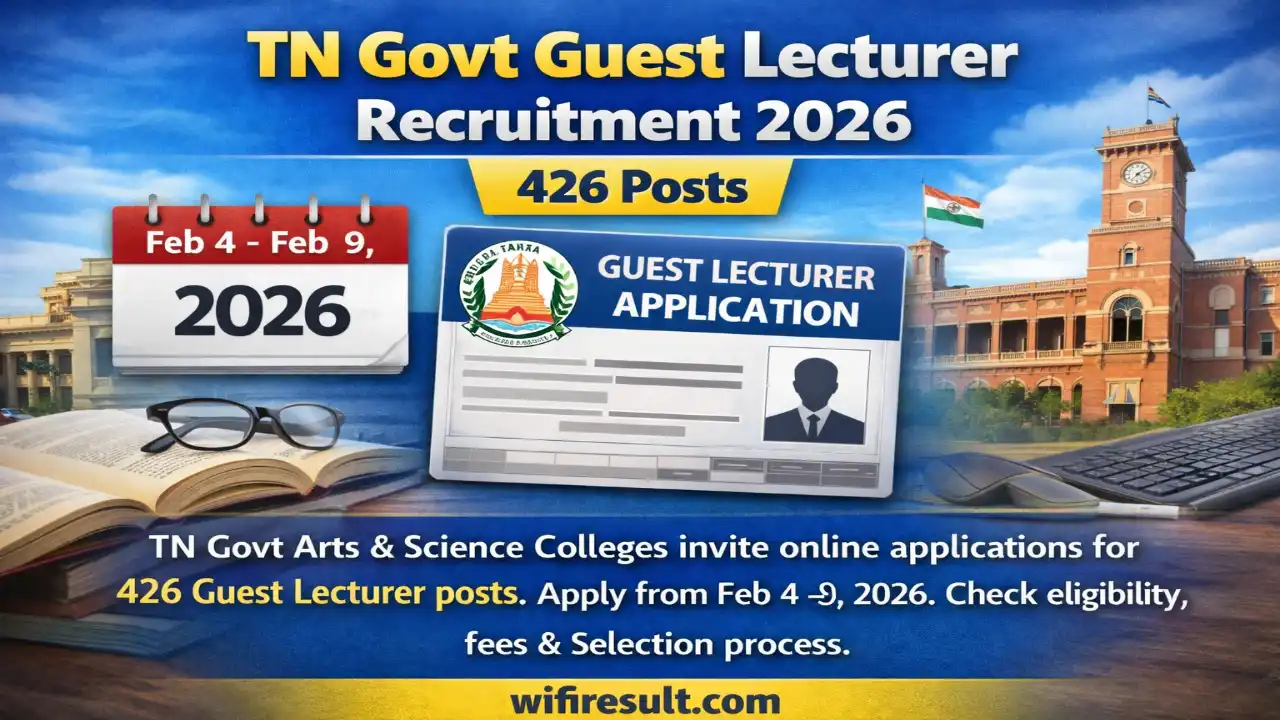 TN Govt Arts and Science College Guest Lecturer Recruitment 2026 Banner