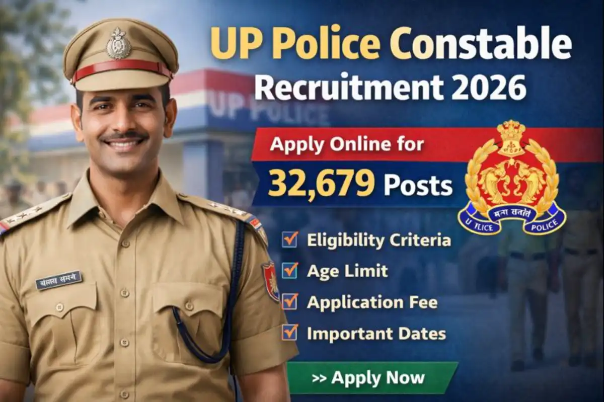 UP Police Constable Recruitment 2026 Banner with 32679 Vacancies