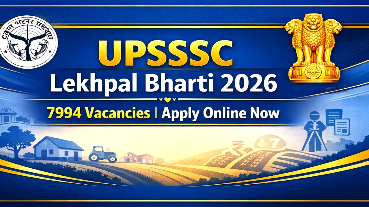 UPSSSC Lekhpal Recruitment 2026 Online Form 7994 Posts Notification