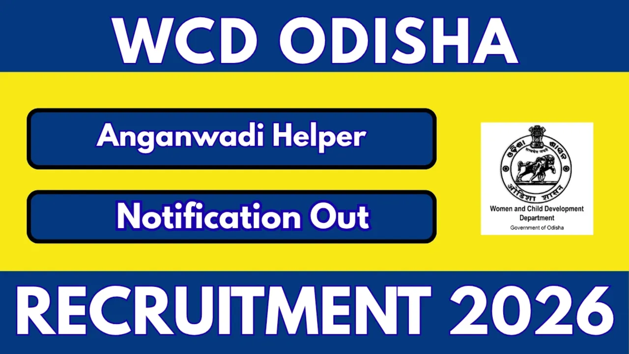 WCD Odisha Anganwadi Helper Recruitment 2026 Official Notification Banner