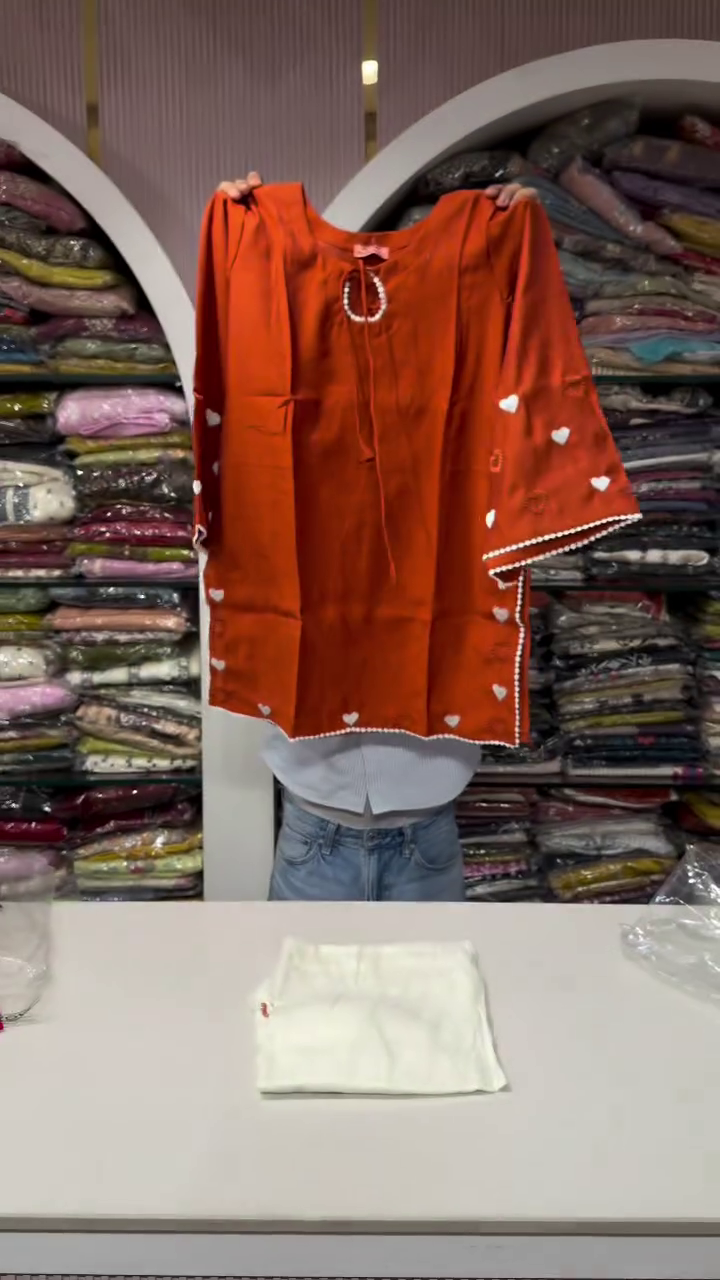 ❤️ Elegant Embroidered Kurta Pant Set for Women | Minimal Ethnic Cotton Co-Ord Set ❤️
